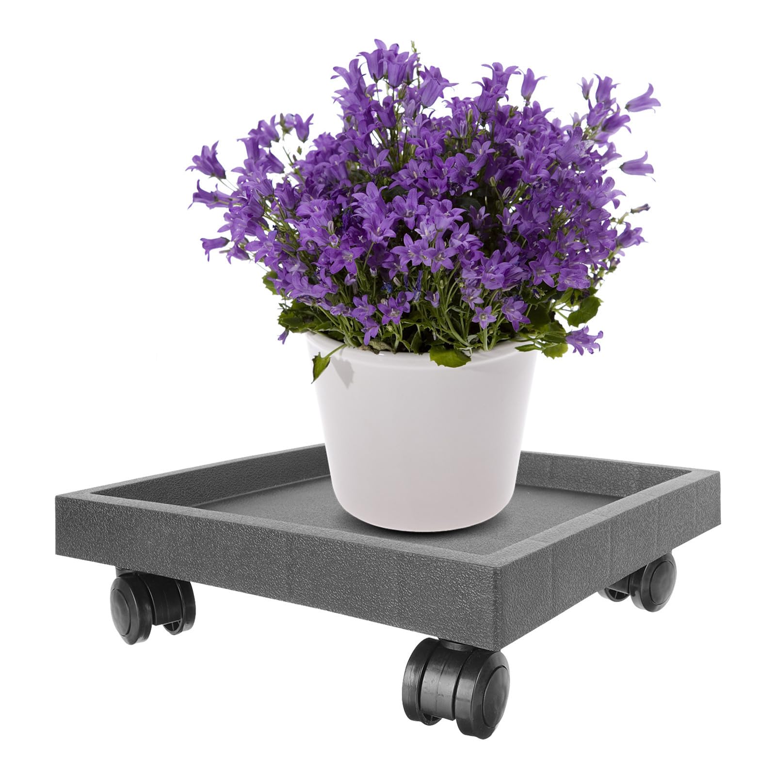 Plateau carré pour pot de fleurs roulettes mobiles support bac stockage eau résine extérieur intérieur