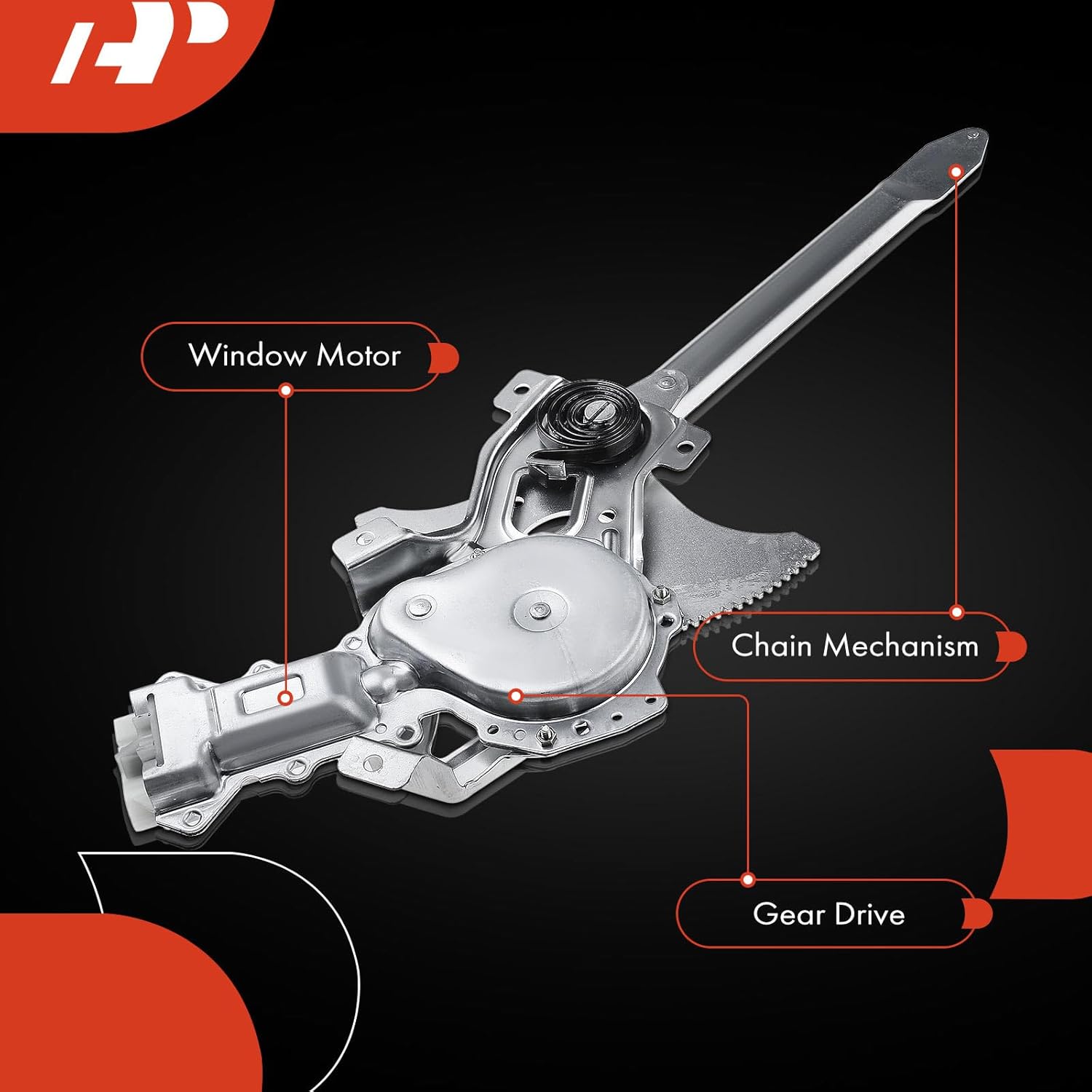 A-Premium Power Window Regulator with Motor Compatible with Chevrolet S10 1982-1993 GMC S15 1982-1990 Sonoma 1991-1993 Front Left Driver Side