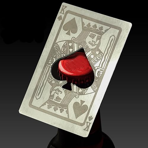 Miniatura 4 de Abrebotellas de metal de acero inoxidable plateado con patrón grabado (estilo Q, 1PCS)