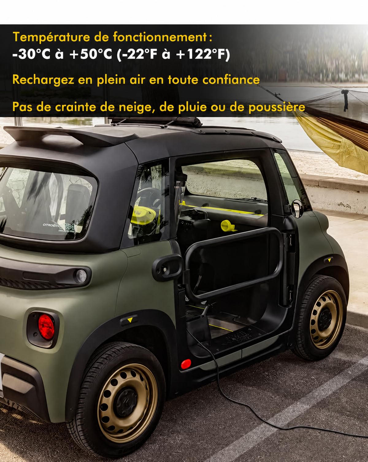 Erato Adaptateur Type 2 vers Schuko 220V-250V AC 16A 3,5 KW, Non V2L | Adaptateur pour borne de Recharge IEC 62196 pour véhicule électrique Trottinette électrique vélo Moto VAE, Noir