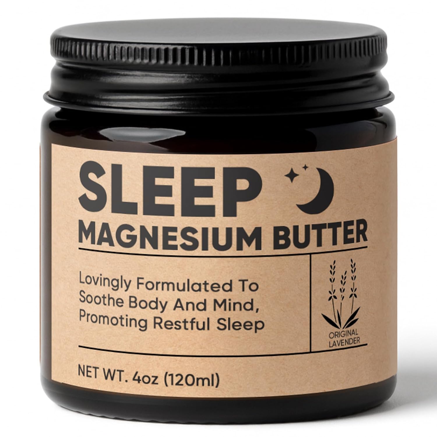 Magnesium Butter for Sleep - Magnesium Cream with Shea & Mango Butter, Arnica & Essential Oils, Nighttime MagnesiumLotion for Leg, Foot, Original Lavender 4oz