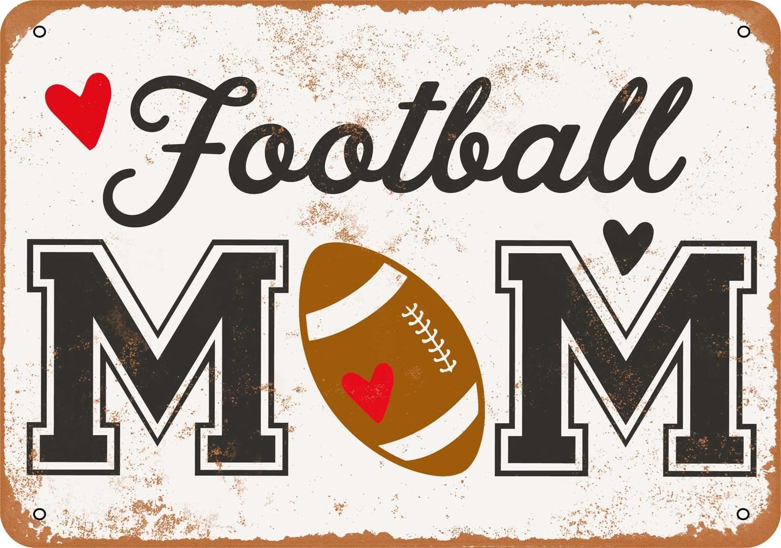 Miaomansenstore Metal Sign - Football Mom - Vintage Look Home Decor