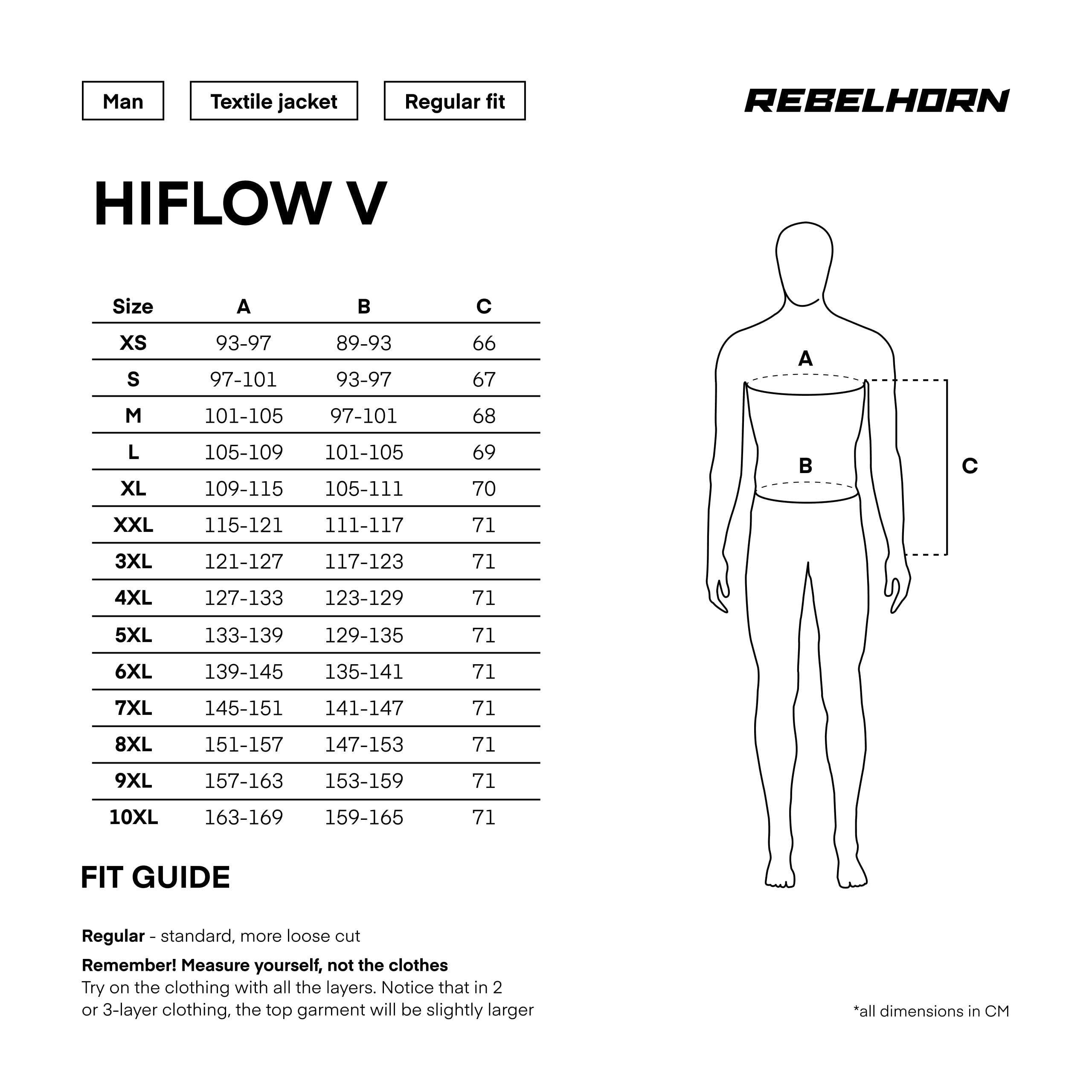 REBELHORN Hiflow V Kurtka motocyklowa Męska | Tekstylna | Ochraniacze łokci, ramion i pleców poziom 2 | Membrana HydraShield PRO In&Out | Panele wentylacyjne | Kamizelka izolacyjna | Rozmiary do 10XL