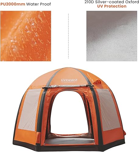 Miniatura 7 de Tienda de campaña inflable grande con bomba, 2 a 6 personas, fácil instalación, impermeable, Oxford, toldo extra grande, UV UPF50+
