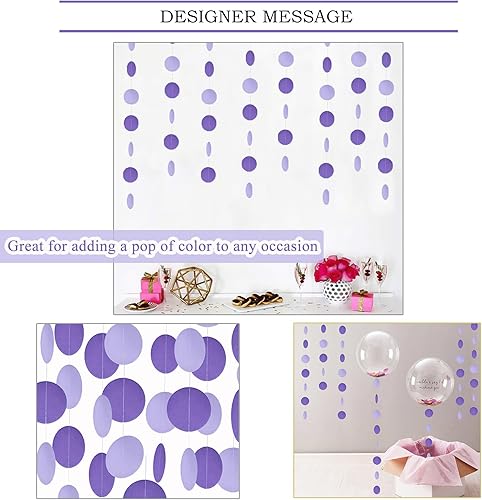 Miniatura 34 de MerryNine Guirnalda de papel de 5 unidades, guirnalda de papel con purpurina de 65 pies, decoración para colgar, pancarta para baby shower, blanco