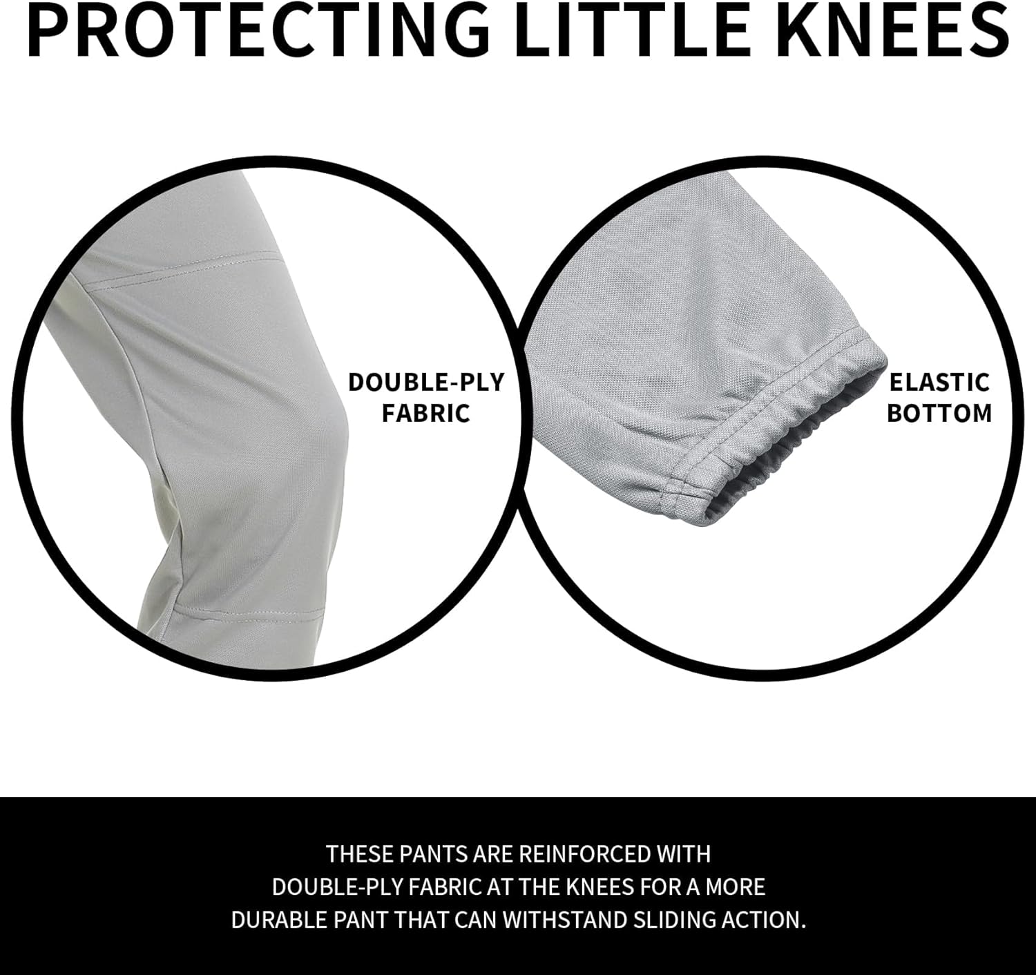 QBK 2T/3T/4T/5T to Youth Toddler Boys Knicker Baseball Pants Girl Softball Pants Kids Tee Ball Pants - Image 4