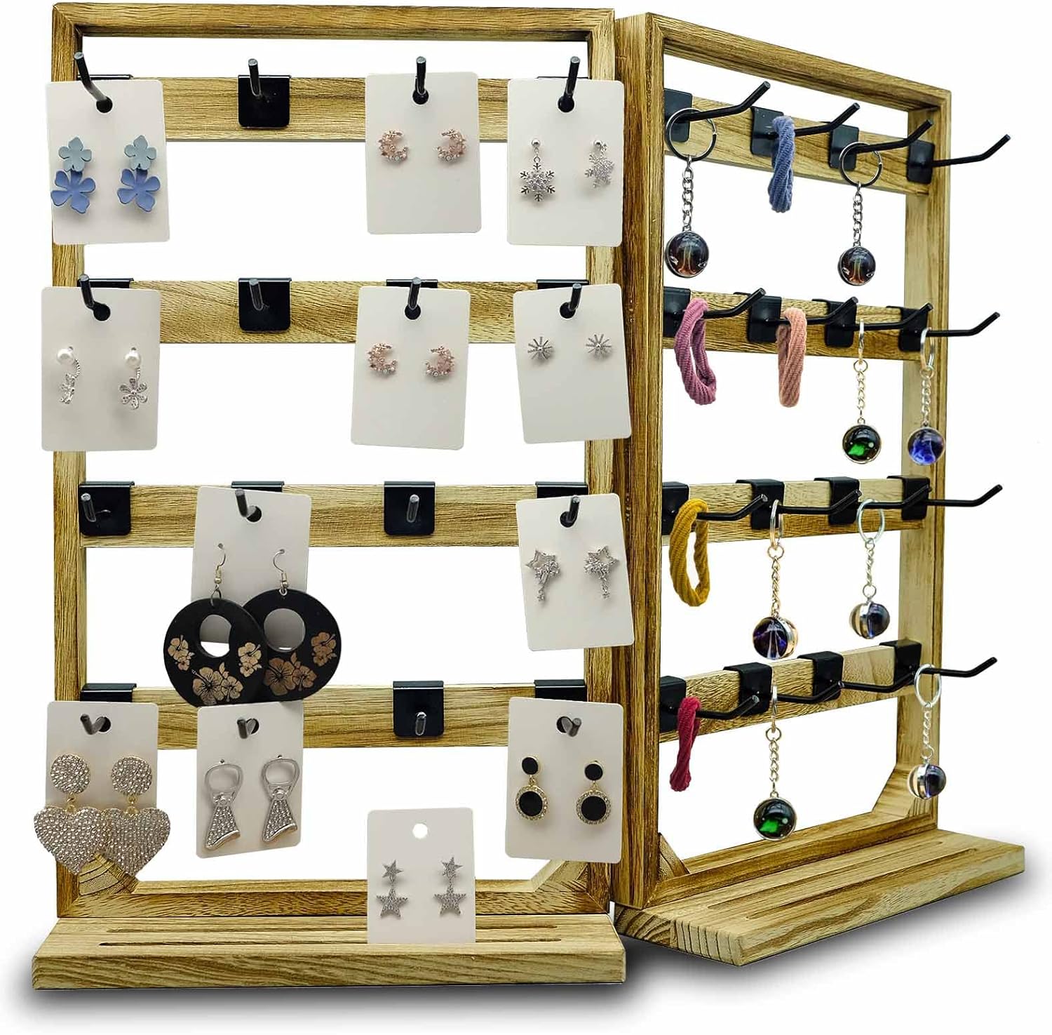 Wooden Foldable Jewelry Display Stand with Removable 32