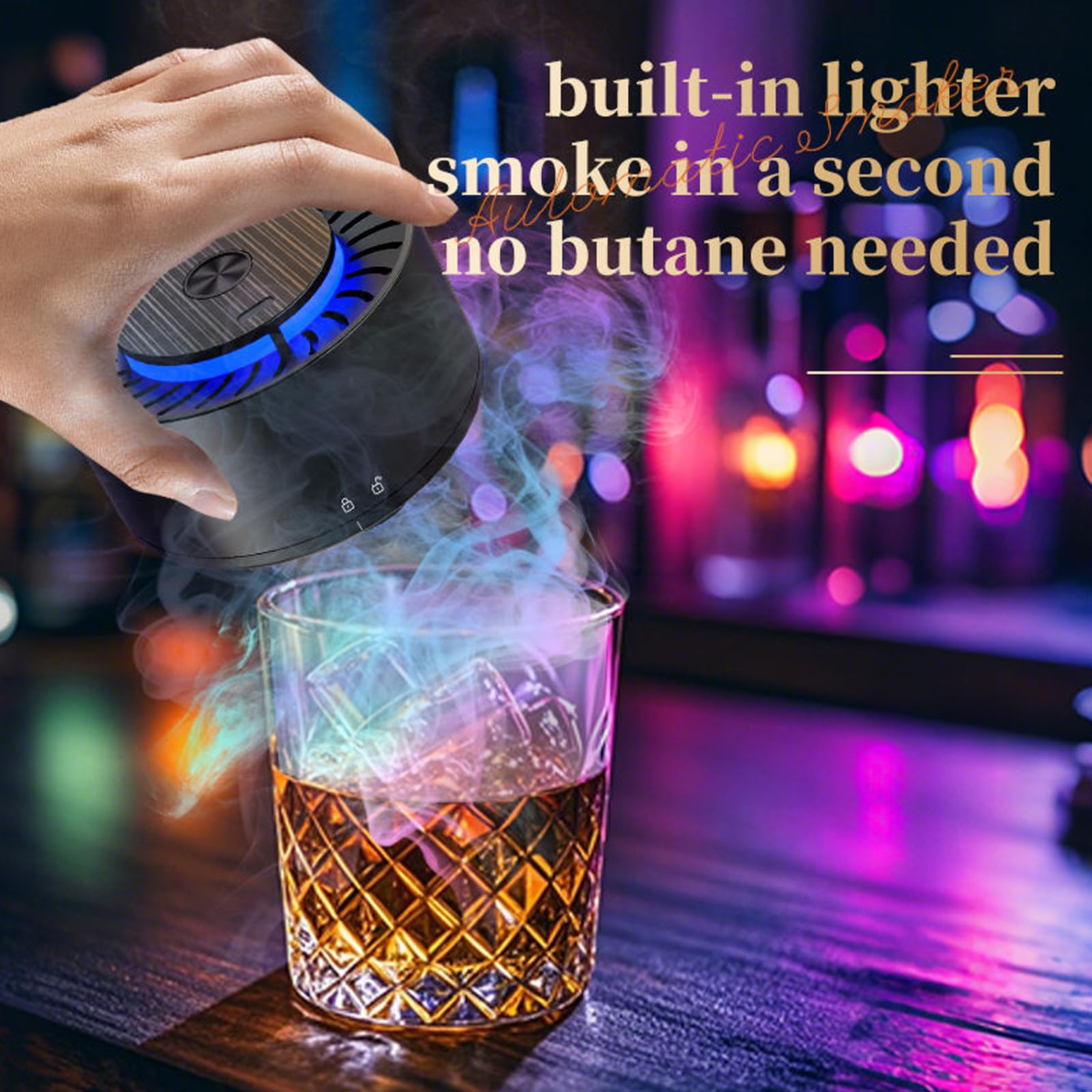 Wędzarnia do wina i whisky z 6 wiórkami drzewnymi, konstrukcja bez otwartego ognia, wielofunkcyjna i łatwa w obsłudze, przenośna konstrukcja, dla domowych barmanów i profesjonalnych barów