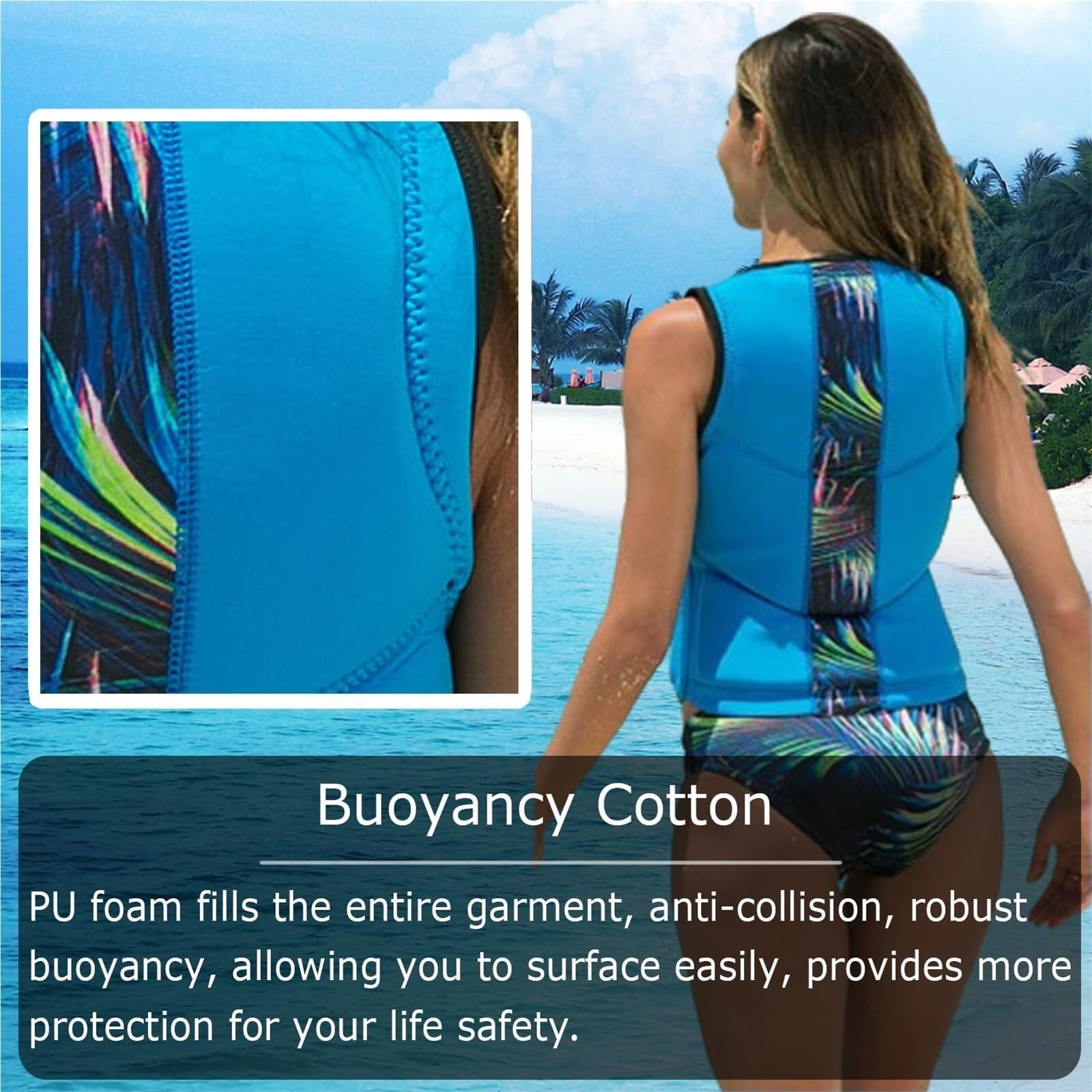 Chaleco de surf para adultos de neopreno de alta flotabilidad, chaleco de surf para hombres y mujeres, kayak, pesca, canotaje, natación, remo, deportes acuáticos, actividades