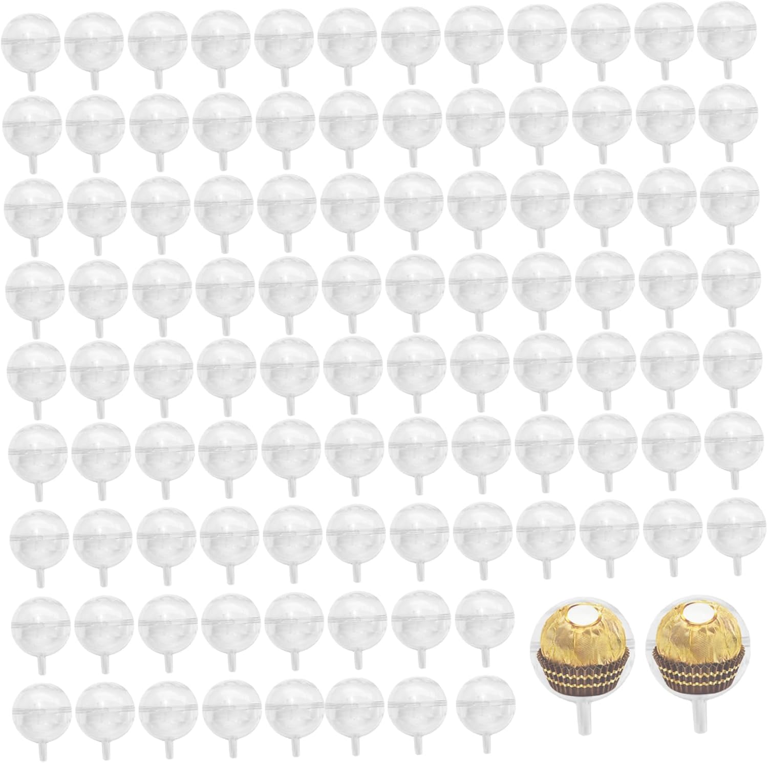 100Pcs Chocolate Ball Holder Clear Acrylic Chocolate Candy Holder Bouquet Box Flower Packaging Suppiles for Valentines Day Wedding, Candy Servers