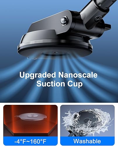 Miniatura 5 de OATSBASF Soporte de teléfono de cuello de cisne para automóvil, rotación de 360, soporte de teléfono para automóvil, tablero de instrumentos,