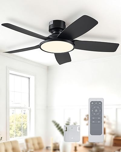 VONLUCE 42 Inch Ceiling Fan with Lights, Quick Install Ceiling