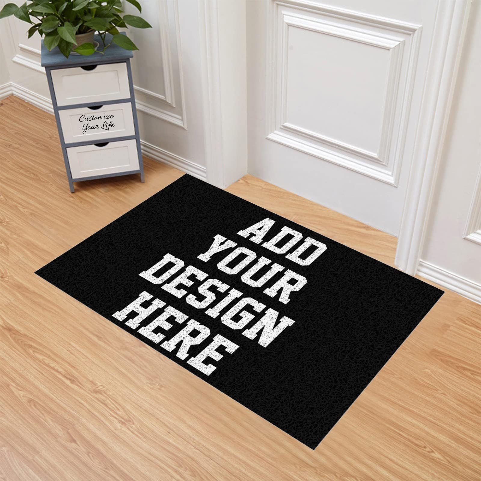 Custom Outdoor Pvc Door Mats For Outside Entry Design Your Own Photo Text Image Personalized Door Mat Rubber Backing Anti-Slip Wear-Resistant Rug For Patio Foyer Front Porch Back Door 24 X 16 In