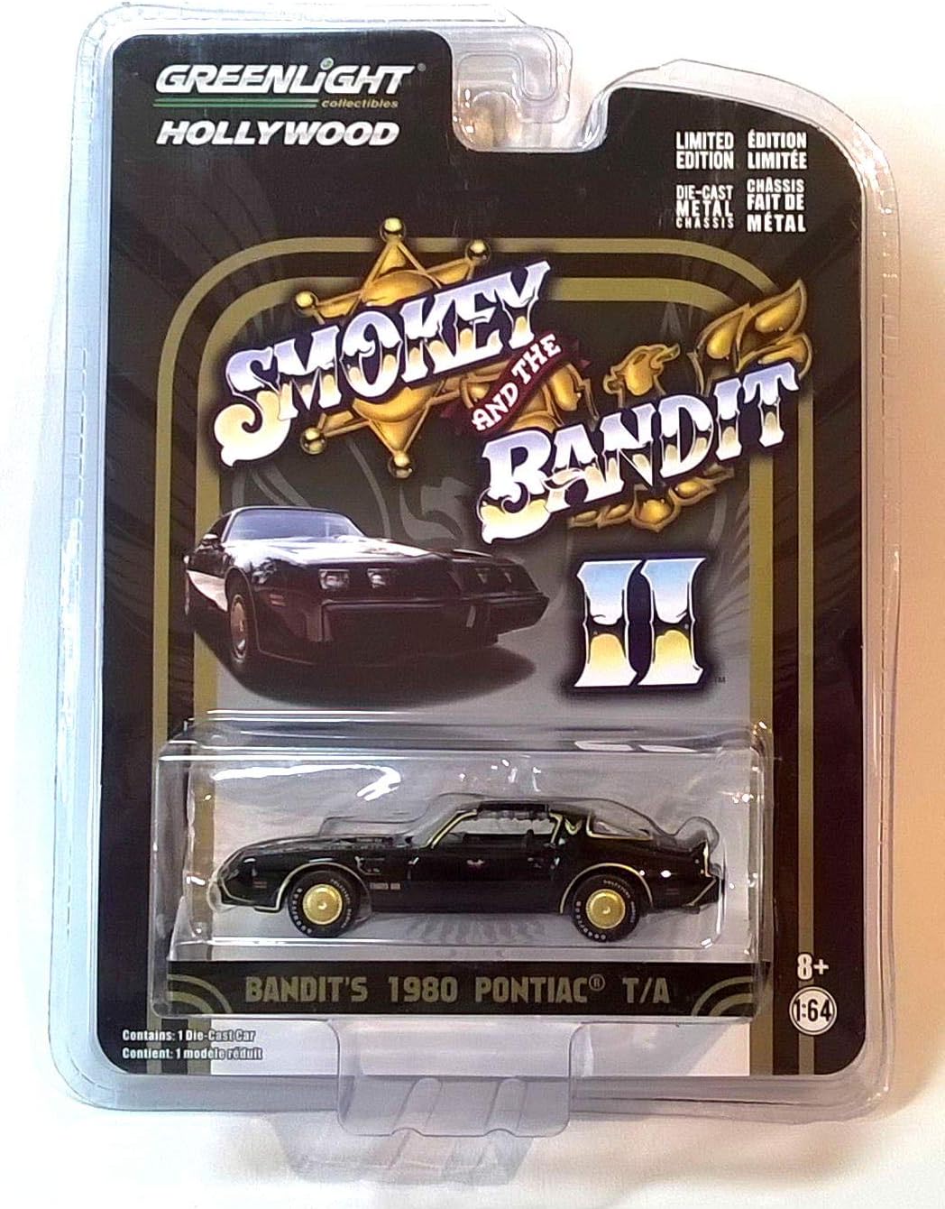 BANDIT'S 1980 PONTIAC TRANS AM from the classic film SMOKEY AND THE BANDIT II * Hollywood Greatest Hits * 2015 Greenlight Collectibles 1:64 Scale Limited Edition Die-Cast Vehicle