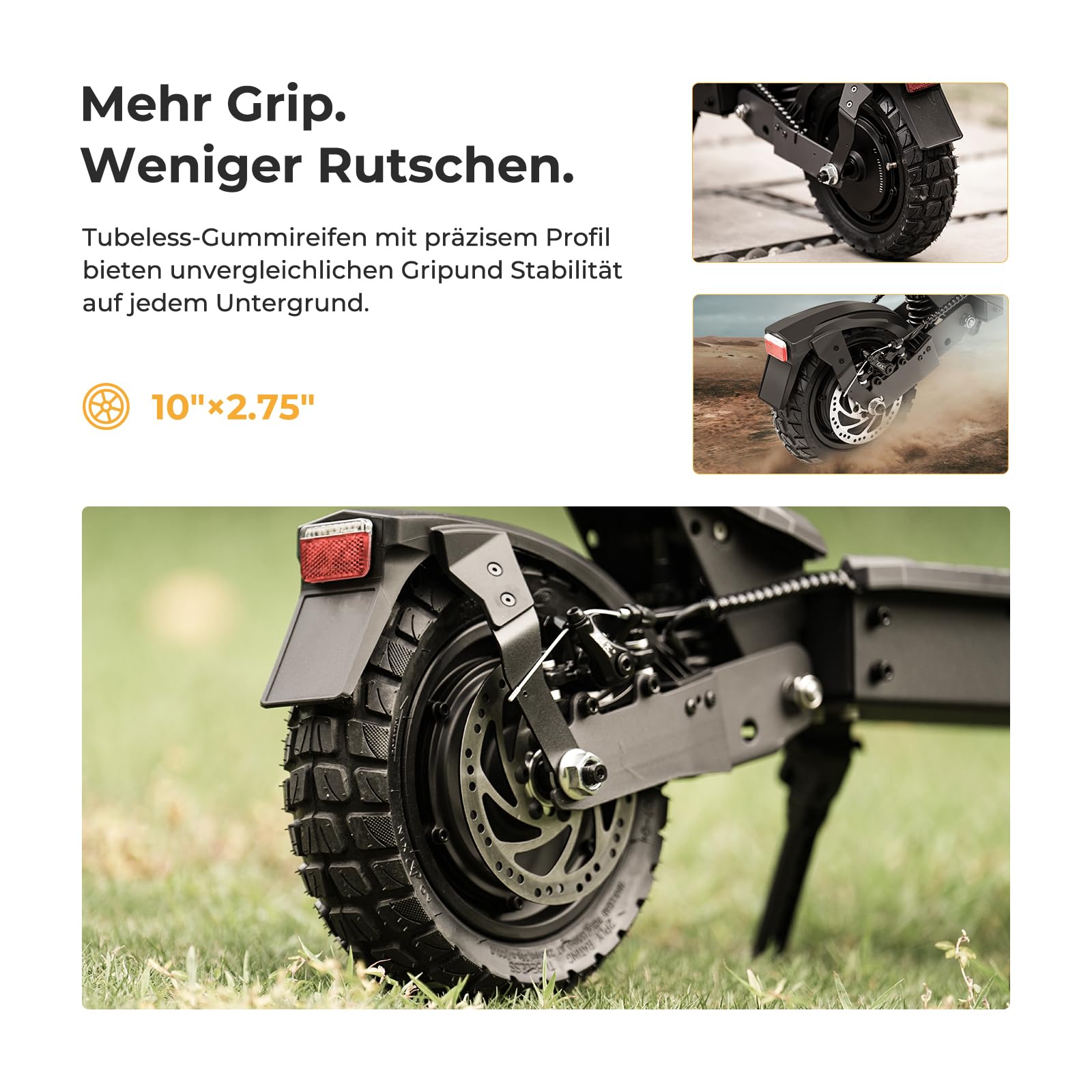 Ausom L1 E-Scooter mit Straßenzulassung (ABE), 70-90km Reichweite, 500W Motor, Max.20 km/h, Faltbarer Offroad Elektroroller für Erwachsene mit Duale Schwingarmdämpfer, Dual-Disc-Bremsen