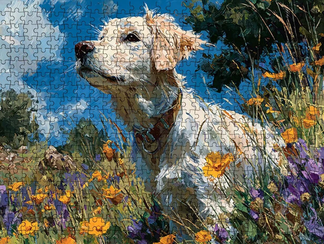 Puzzle de 3000 para Adultos, Perro De Flores, Clásicos YHPGL7-367