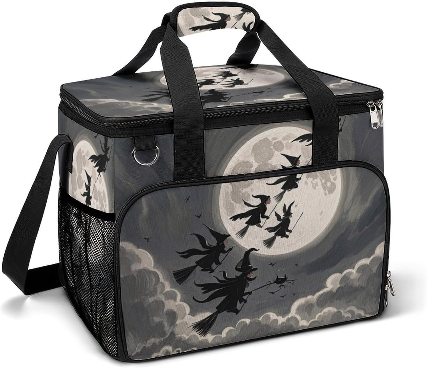 Insulated Picnic Backpack Tote Bag, Large Capacity 30L Witches Gather Cooler Bag Leakproof Beach Bags Portable Lunch Box Waterproof Picnic Basket for Beach Camping BBQ