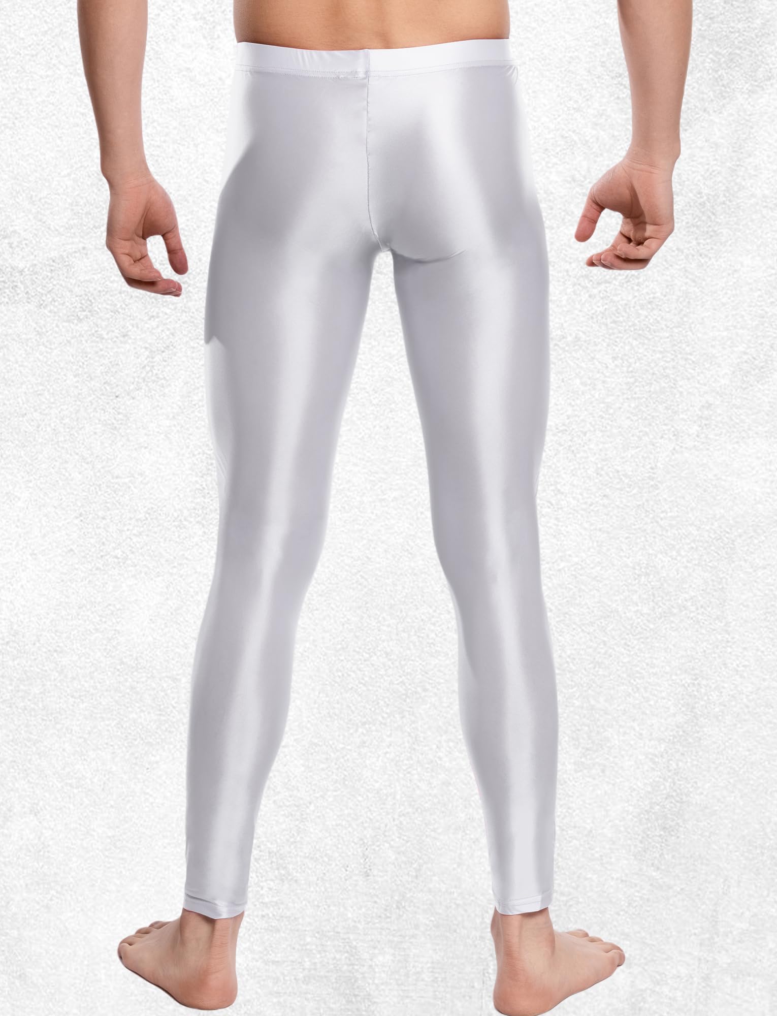 FEOYA Pantalones de compresión para hombre, elásticos, de nailon, suaves, para yoga, correr, gimnasio, entrenamiento