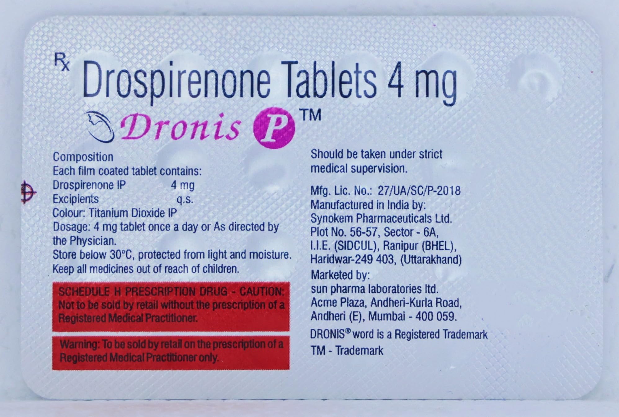 Dronis P 4 - Strip of 24 Tablets