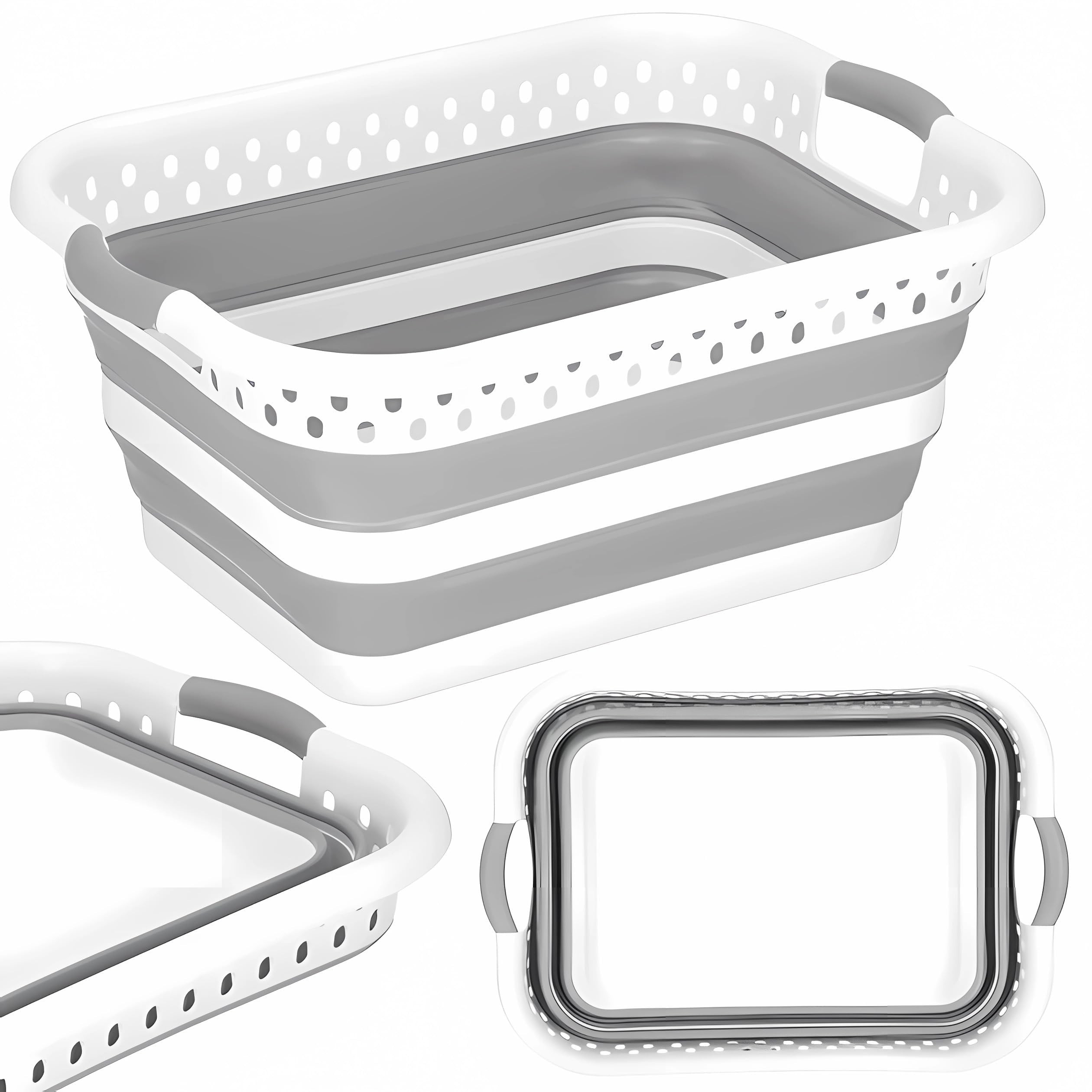 Platzsparende Wäschekörbe – 2er Set faltbare Wäschebox 24L & 36L, großer Wäschekorb klappbar, ideal für Haushalt & Camping, Laundry Basket faltbar für Kleidung & Wäschekorb groß