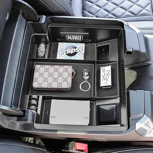 Organizador de consola central compatible con accesorios Chevrolet Silverado/GMC Sierra 1500 y 2024 2025 Chevy Silverado y Sierra 2500HD 3500HD 2025