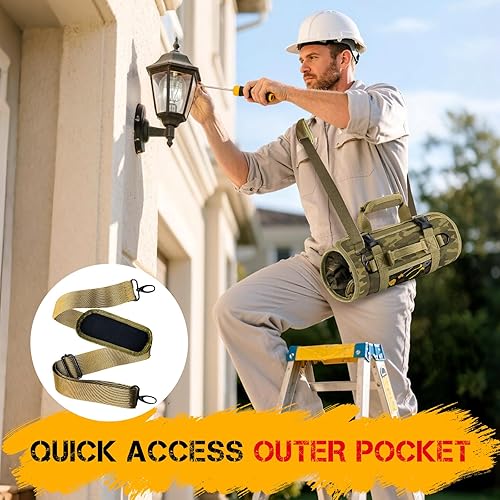 Miniatura 7 de Organizador de bolsa de herramientas enrollable regalo del día del padre para hombres, papás, mecánicos, electricistas, entusiastas de la