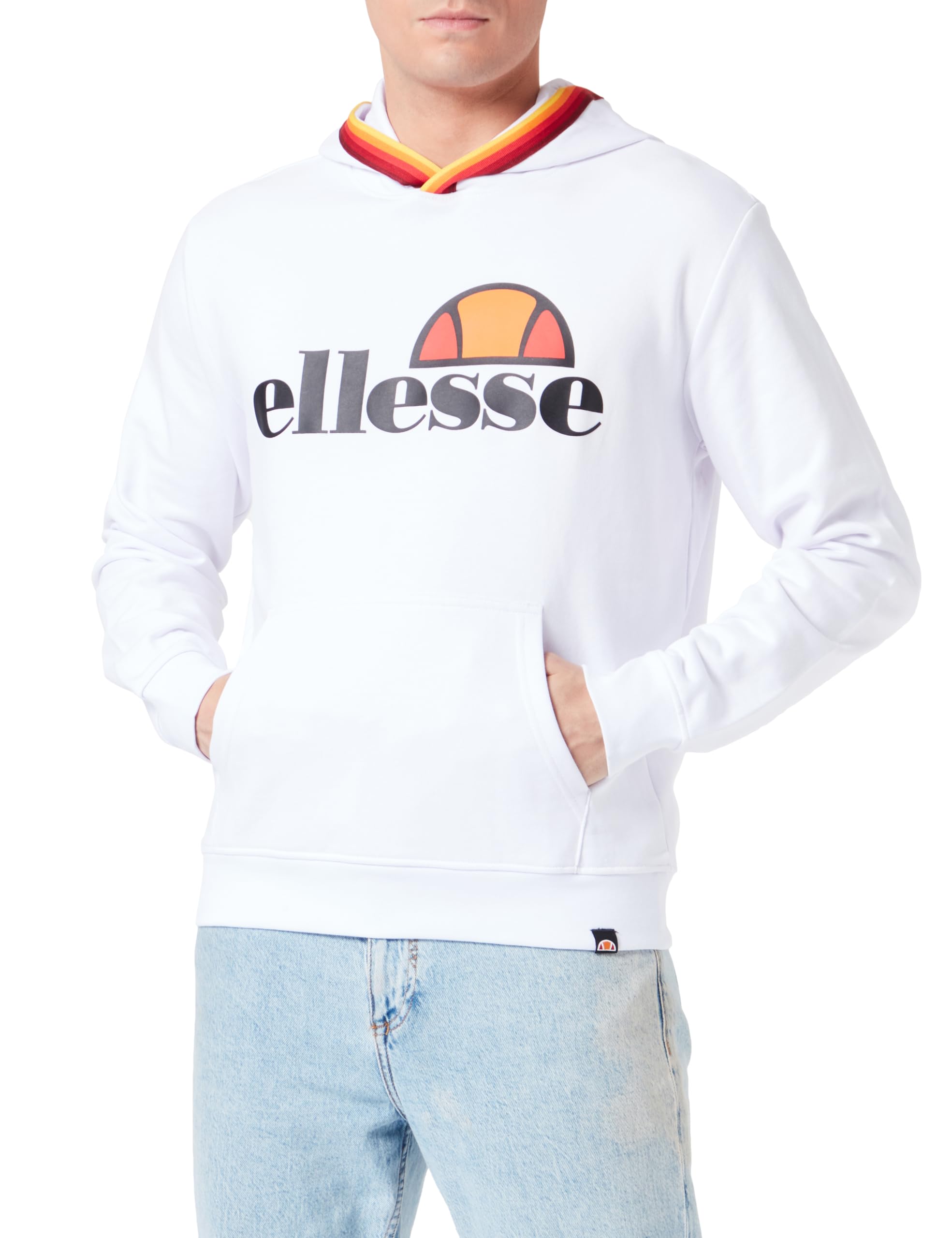 ELLESSE Men's Hoodie Sweatshirt, Optical White, XL