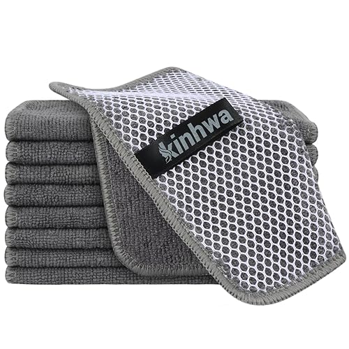 KinHwa Kitchen Washcloths for Dishes Absorbent Microfiber Dish Cloths Quick