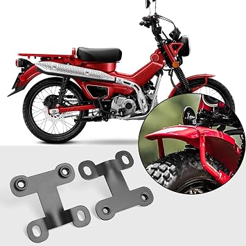 WOOGA Steel Adjustable Front Fender Mudguard Lift Riser 4CM Bracket Kit for Ho&nda Hunter Cub CT125/Trail 125,for Trail 125 Front Mudguards Lift Rising Bracket