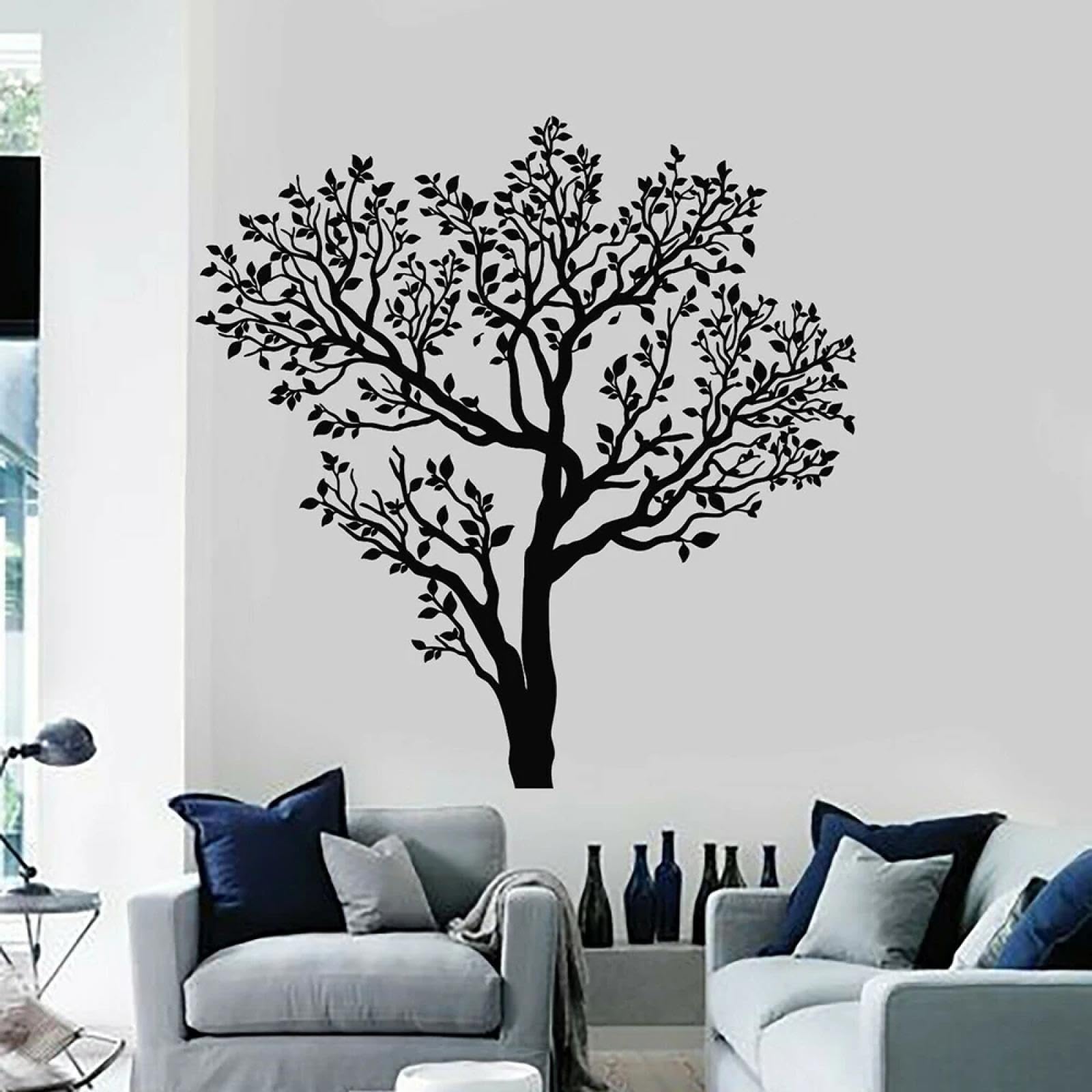 Wall Decals, Living Room Art, Tree Branches and Leaves, Living Room Decoration, Mural Stickers, Nursery Decoration