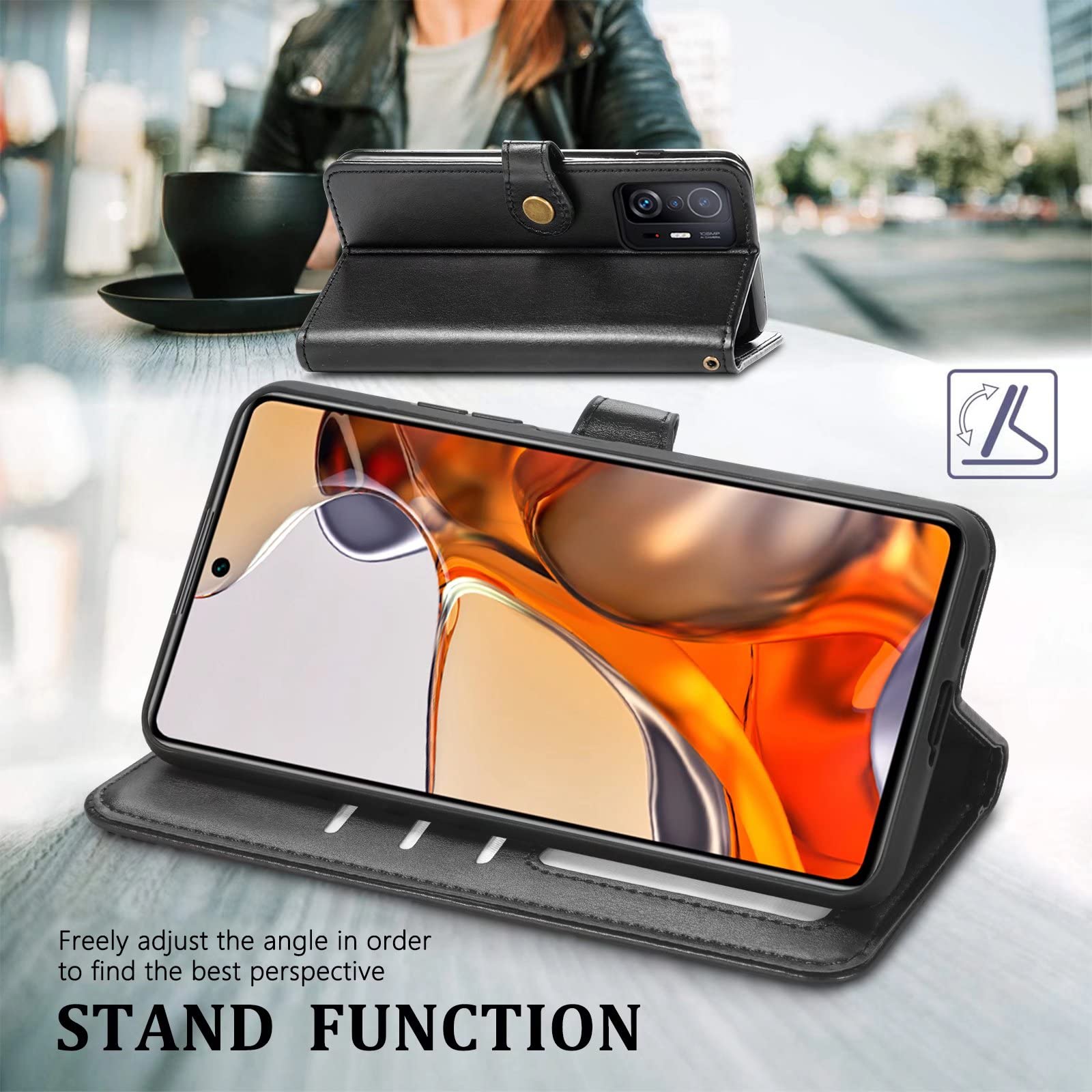 YukeTop Cover per TCL 405, Pelle PU Premium Magnetico Flip Case Custodia, Slot per Schede, Portafoglio Cover per TCL 405.(Viola chiaro