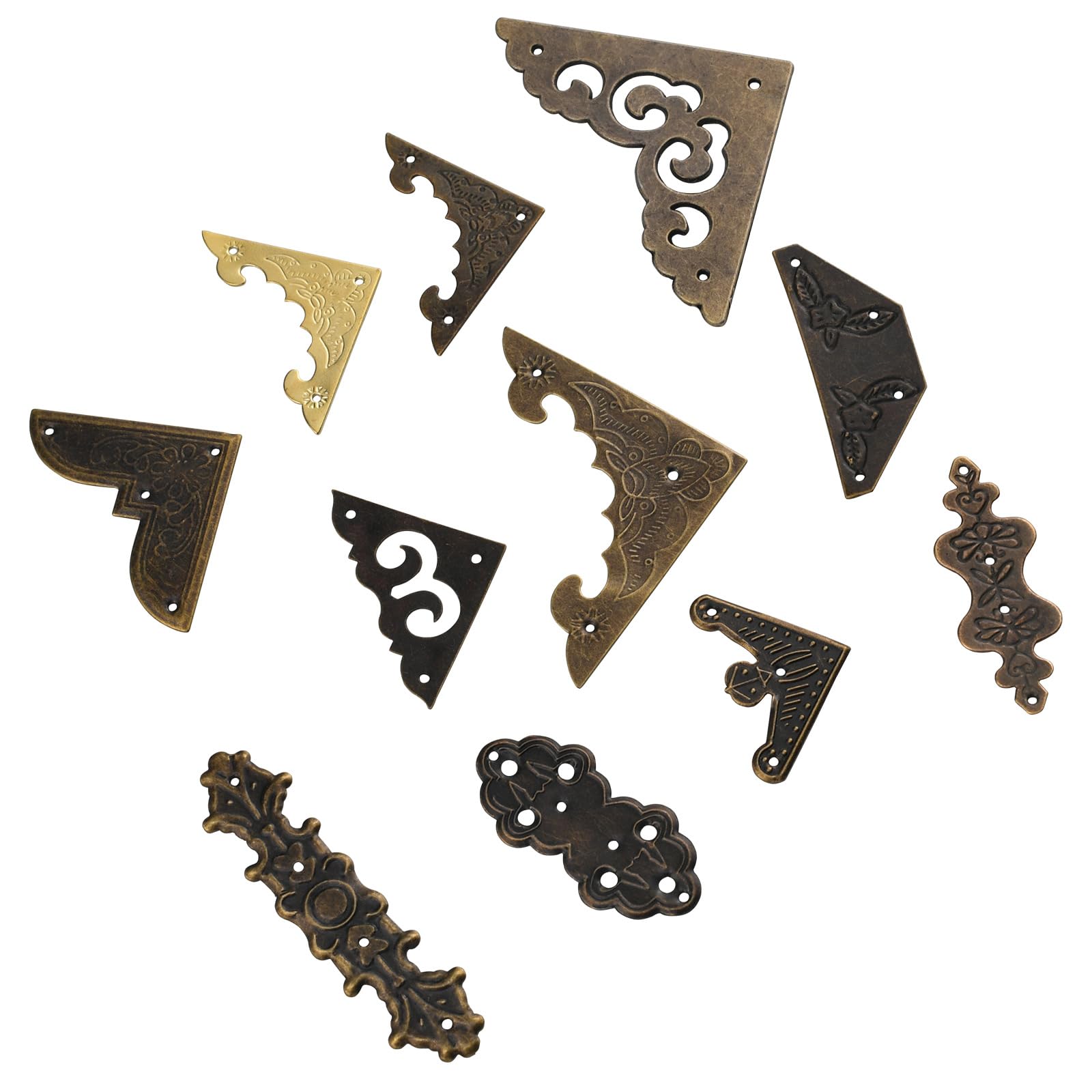Narożniki książki z brązu | Brąz/Złoto 30/60 szt. 40-79mm Narożniki: Do scrapbookingu Albumy ze zdjęciami Zeszyty(Bronze 65mm,60PCS)