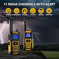 Vista 7 de Radioddity HD-1 IP67 Waterproof Floating Heavy Duty Walkie Talkies, Long Range Two Way Radio with 2400mAh Battery, One-Key Group Call, Vibrate