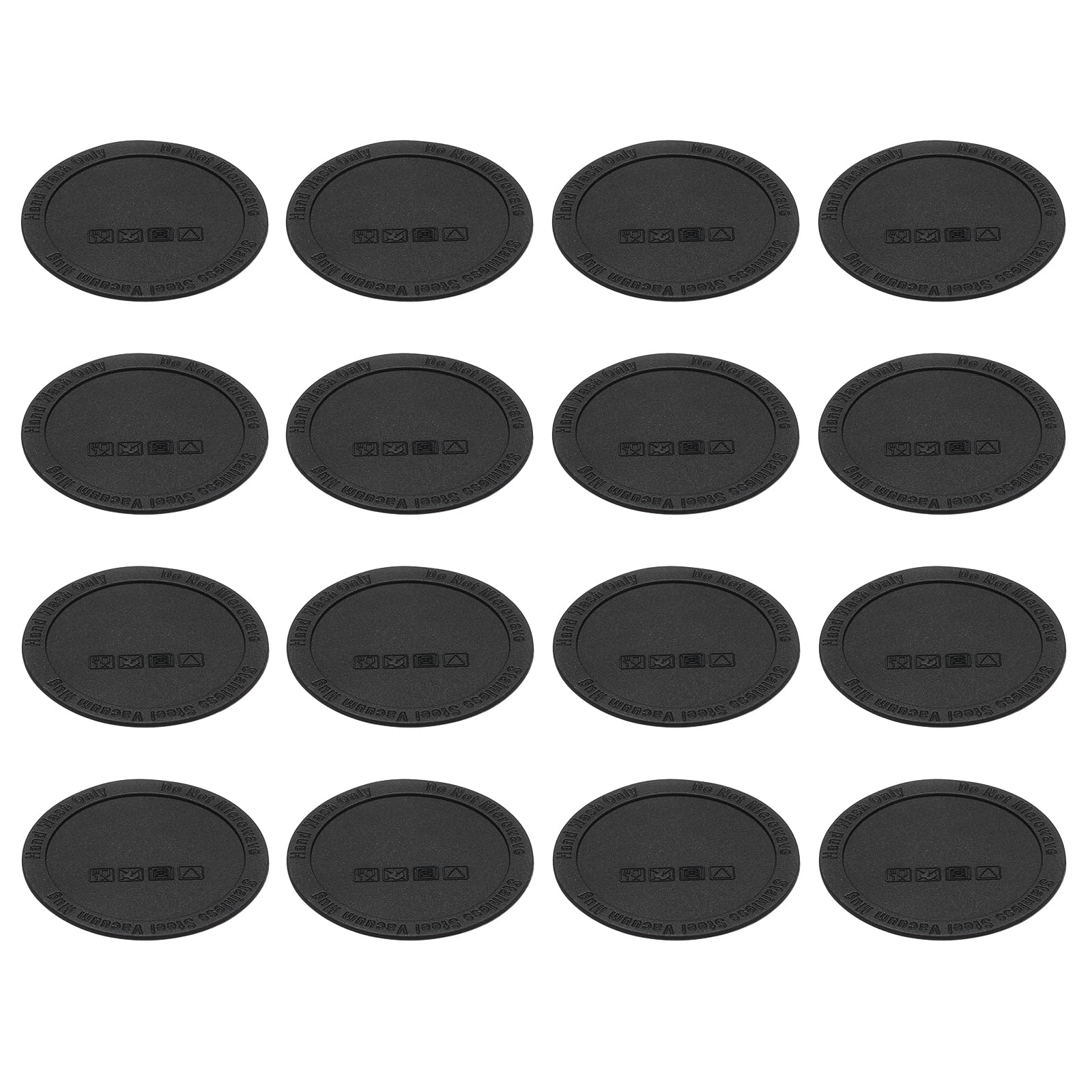 Fond en silicone pour verres à sublimation uxcell antidérapant noir de 65 mm x20