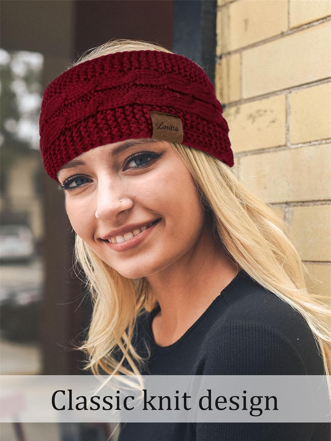 Loritta Womens Ear Warmers Headbands Winter Warm Fuzzy Cable Knit Head Wrap Fleece Lined Gifts - Image 6