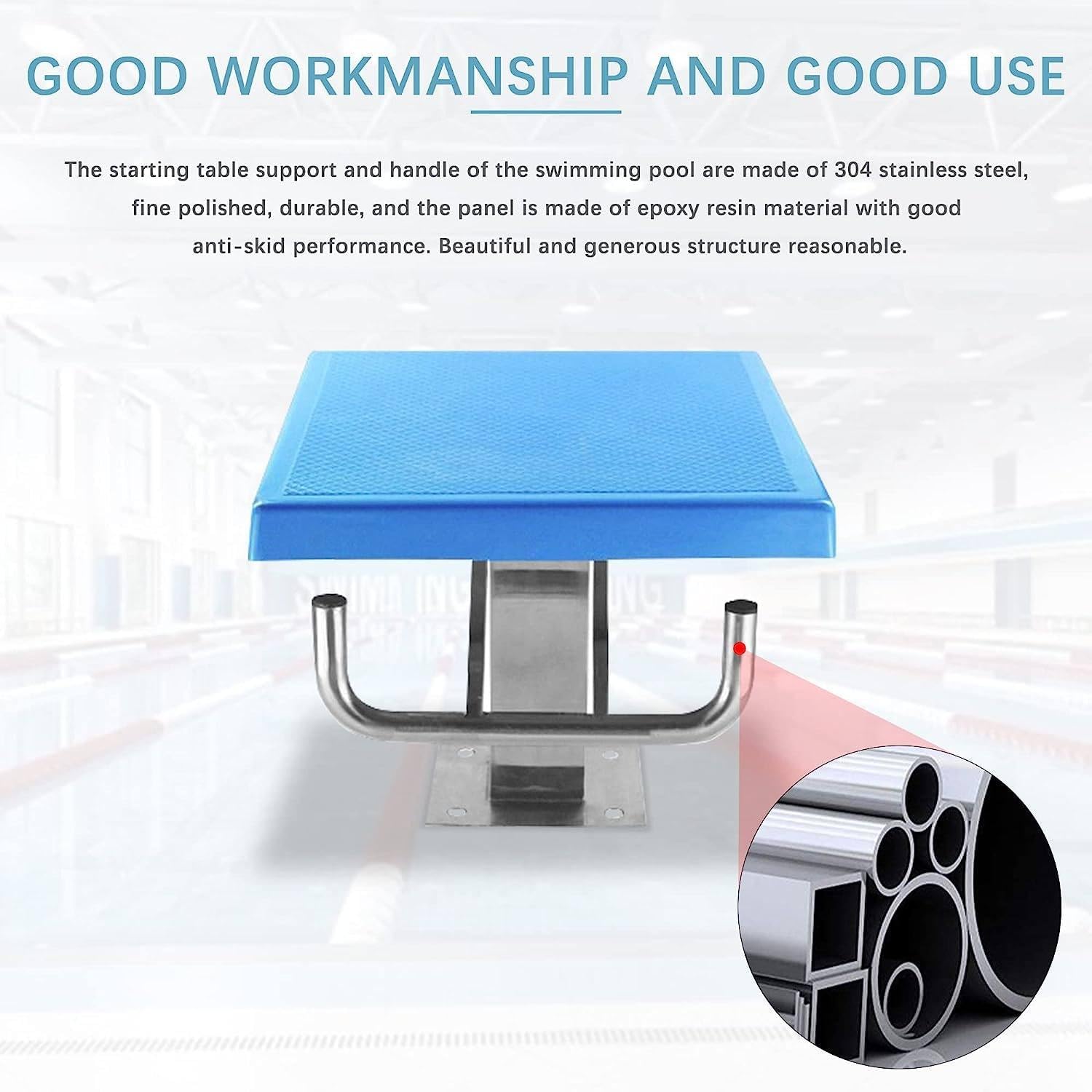Pool Competition Jumping Platform, Diving Boards with Stainless Steel Base, Heavy Duty Diving Starting Block