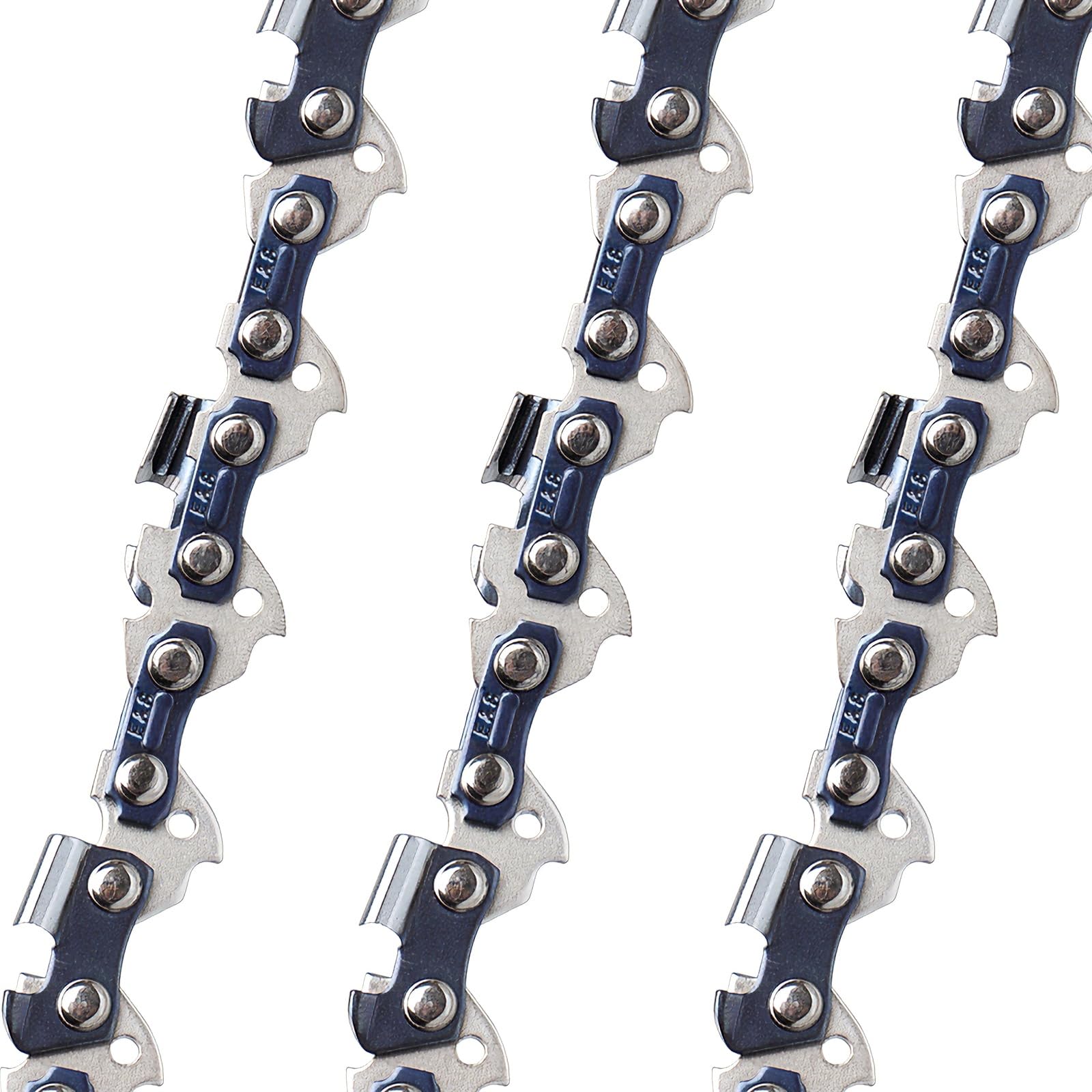 E & S Paquete de 3 cadenas de motosierra de 18 pulgadas, paso de 0.325 pulgadas, calibre de 0.50 pulgadas, 72 eslabones de transmisión, cadenas de motosierra semicincel para Husqvarna, Poulan