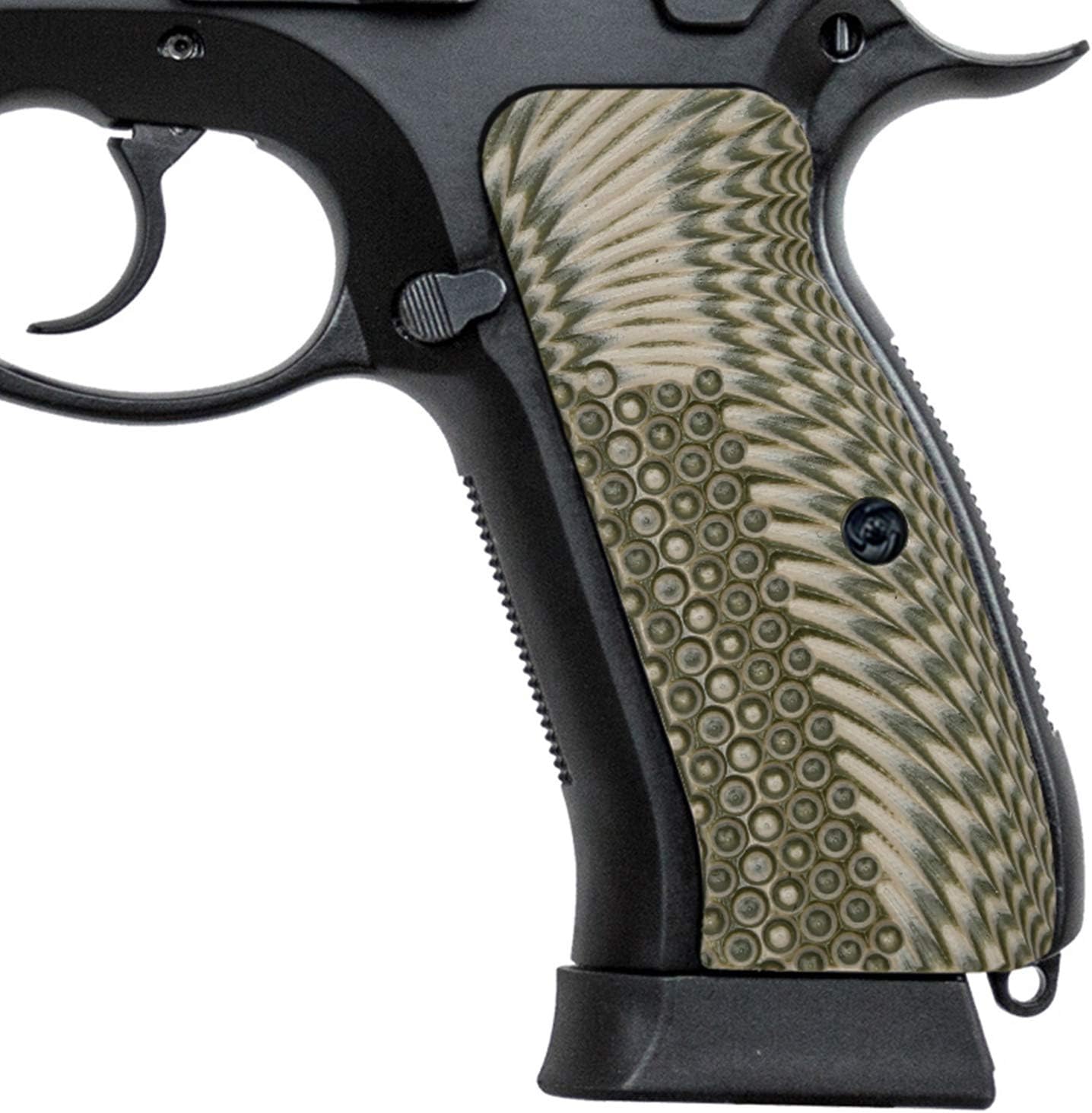 Guuun G10 CZ Grips for Full Size CZ 75 SP-01 OPS Eagle Wing Texture