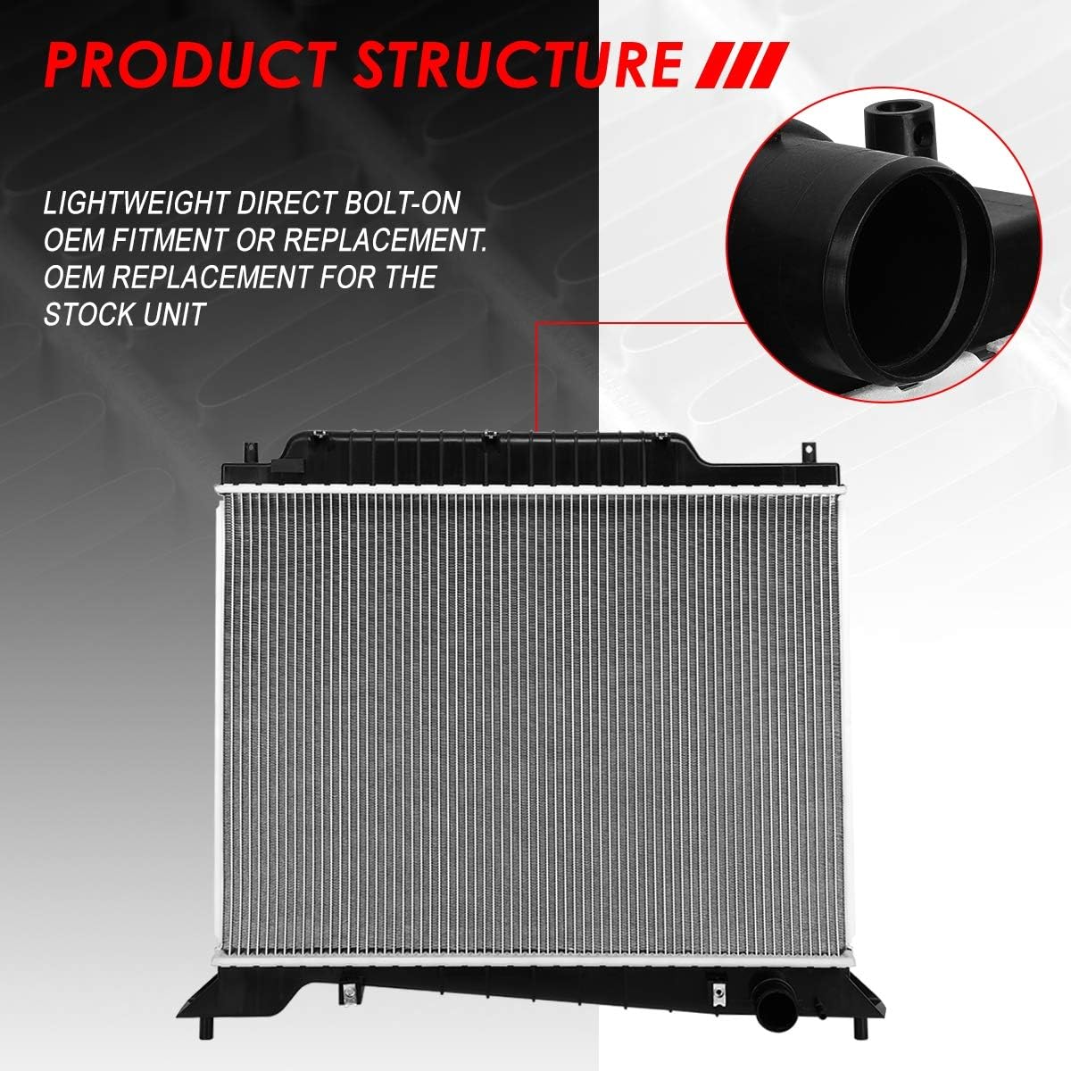 Auto Dynasty Radiator Compatible with 2002-2004 Ford Expedition Lincoln Navigator 4.6L 5.4L AT, DPI 2609 Factory Style 1-Row Cooling Radiator, Aluminum Core