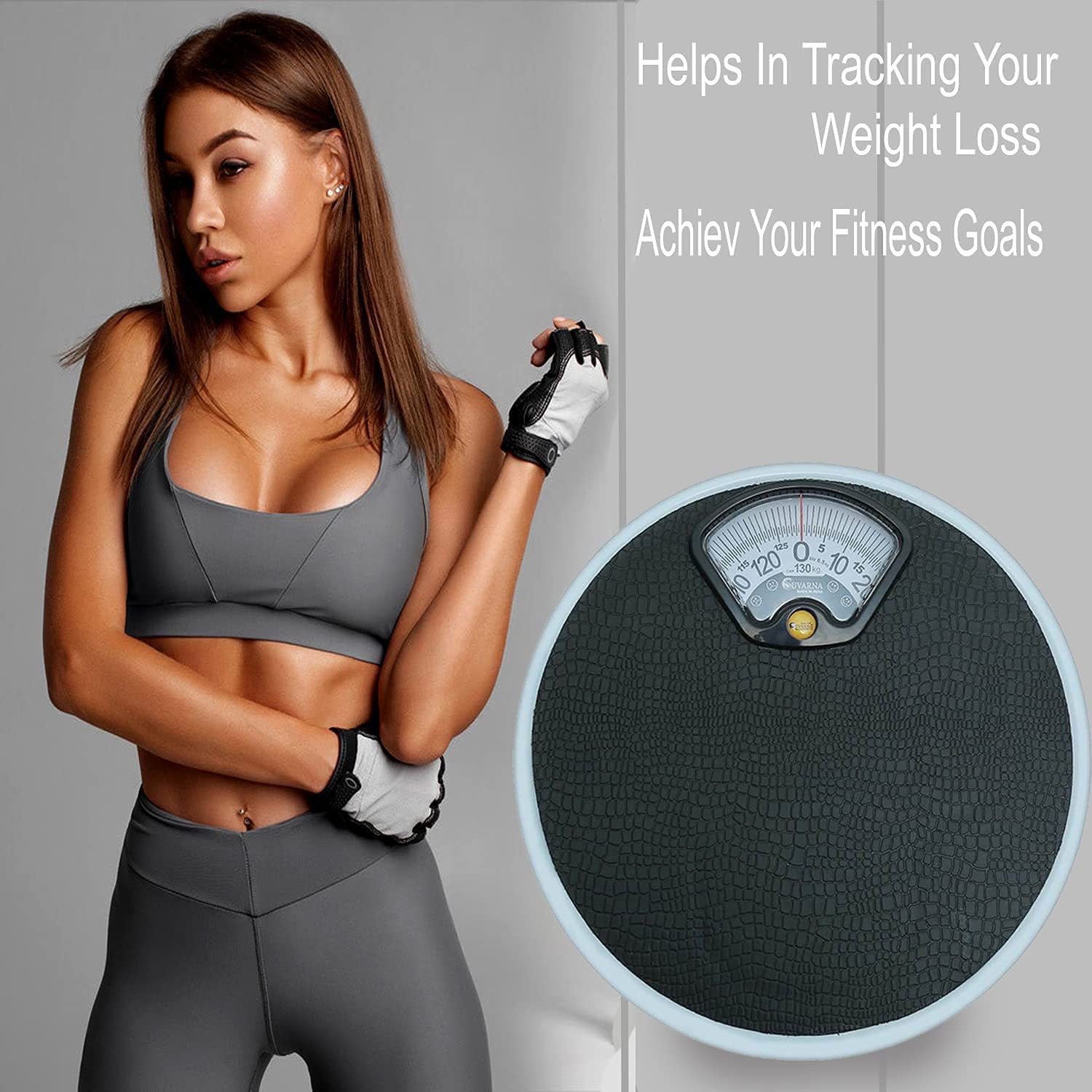 ALIS Analog Weight Bathroom Scale with Rotating Dial Display, Reliable Scale Track, Non-Slip & Scratch Resistant Platform | Body Weight Machine (Round Shape, 0-130kg, BP-A028) - Image 4 thumbnail