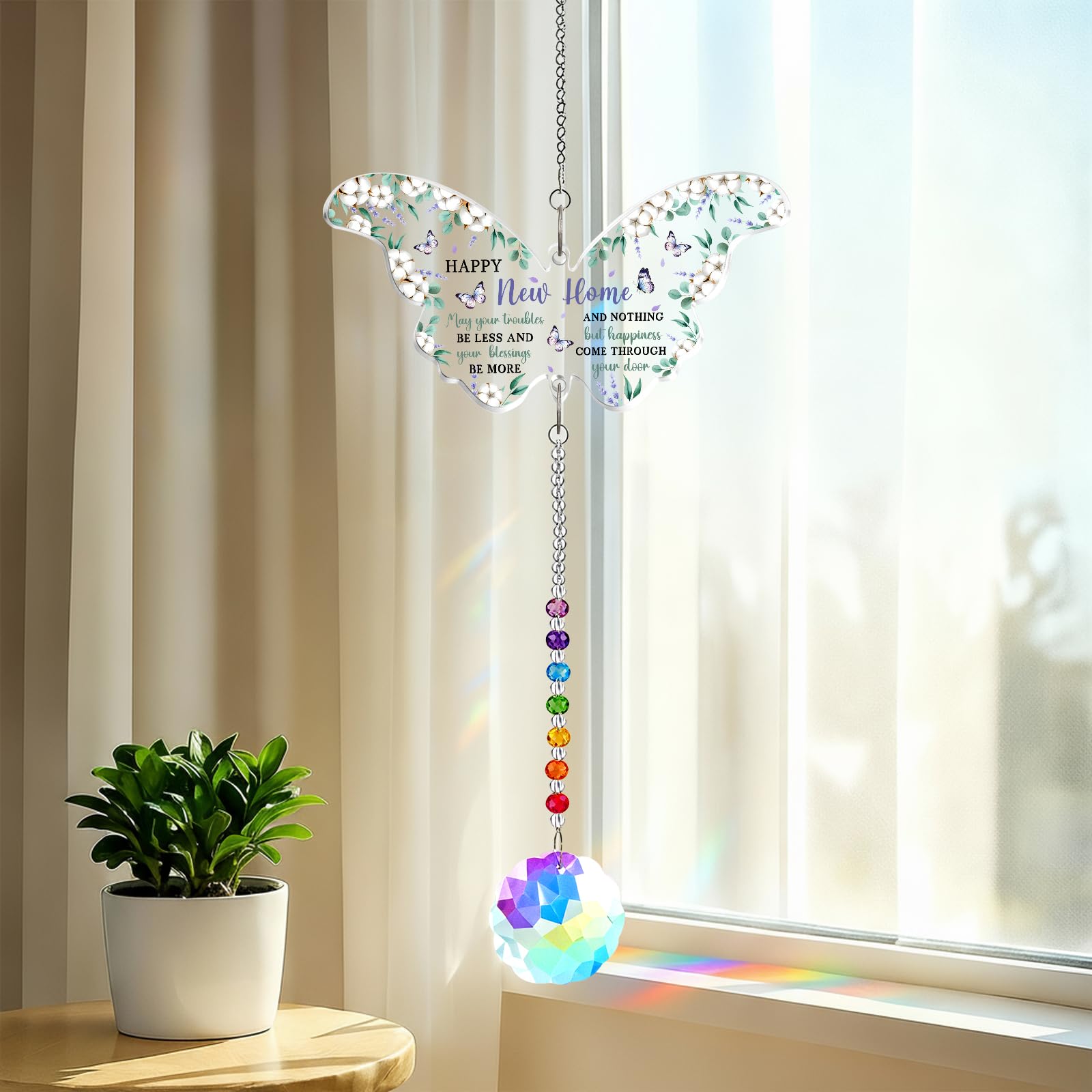 Butterfly Suncatcher Acrylic Plaque Decor for Women, Home Themed Butterfly Acrylic Plaque Keepsake for Friendship Anniversary, Birthday Presents for Friends