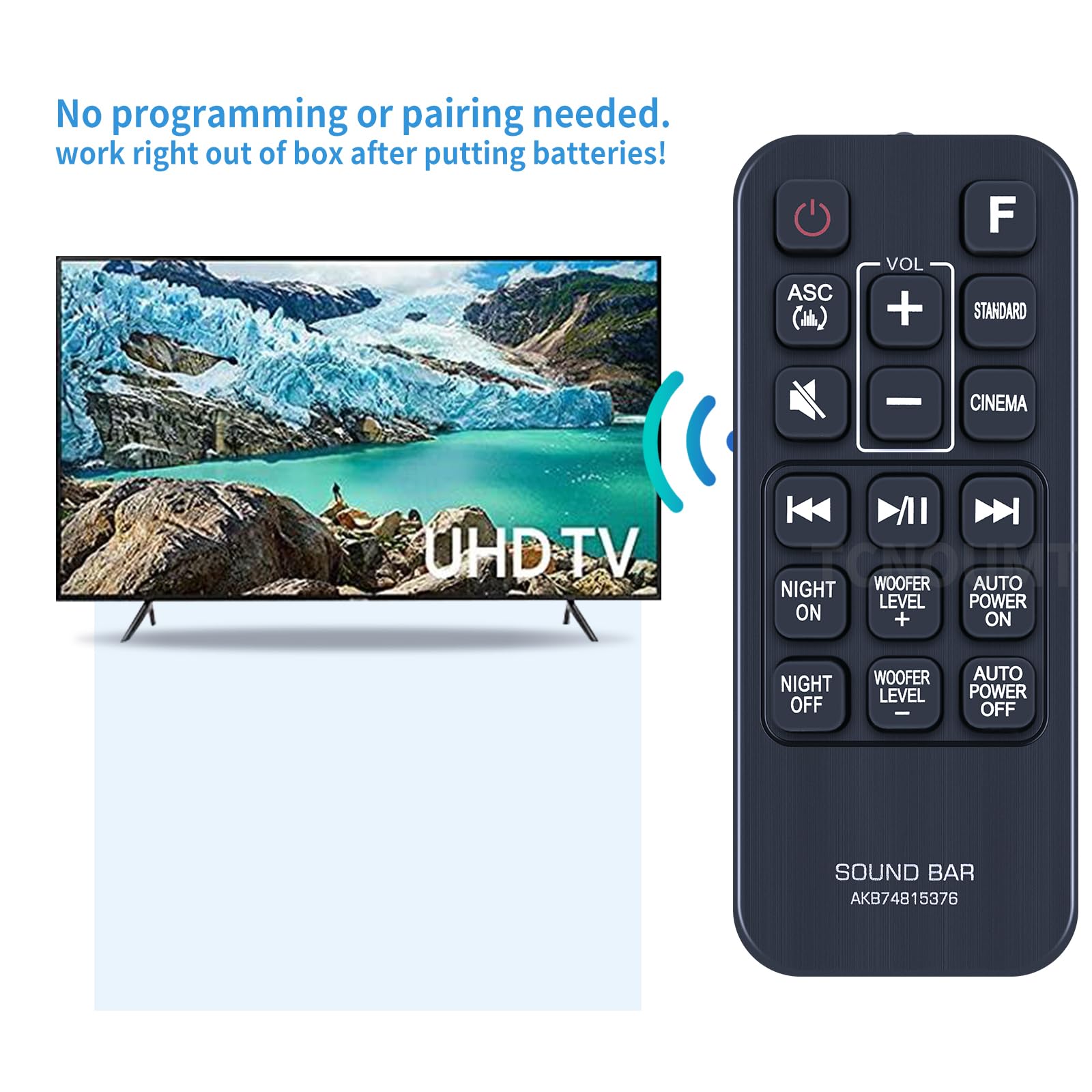 AKB74815376 Telecomando di ricambio - VINABTY AKB74815376 Soundbar Telecomando per LG Sound Bar Speaker System MA5 SJ4 SJ3 Remote Controller