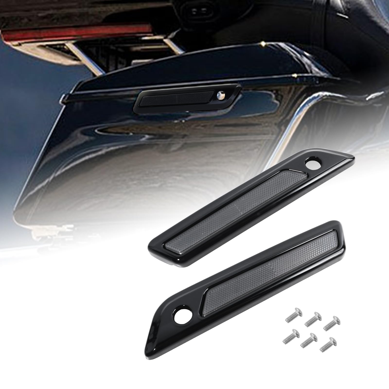 Dakchor Saddlebag Outer Lid Hinge Light Kits for Harley Glide Road King Touring Side Case Cover 2014-2023 Motorcycle Side Box Cover Light 2Pcs Left+Right Electric Red - Upgrade Riding Experience