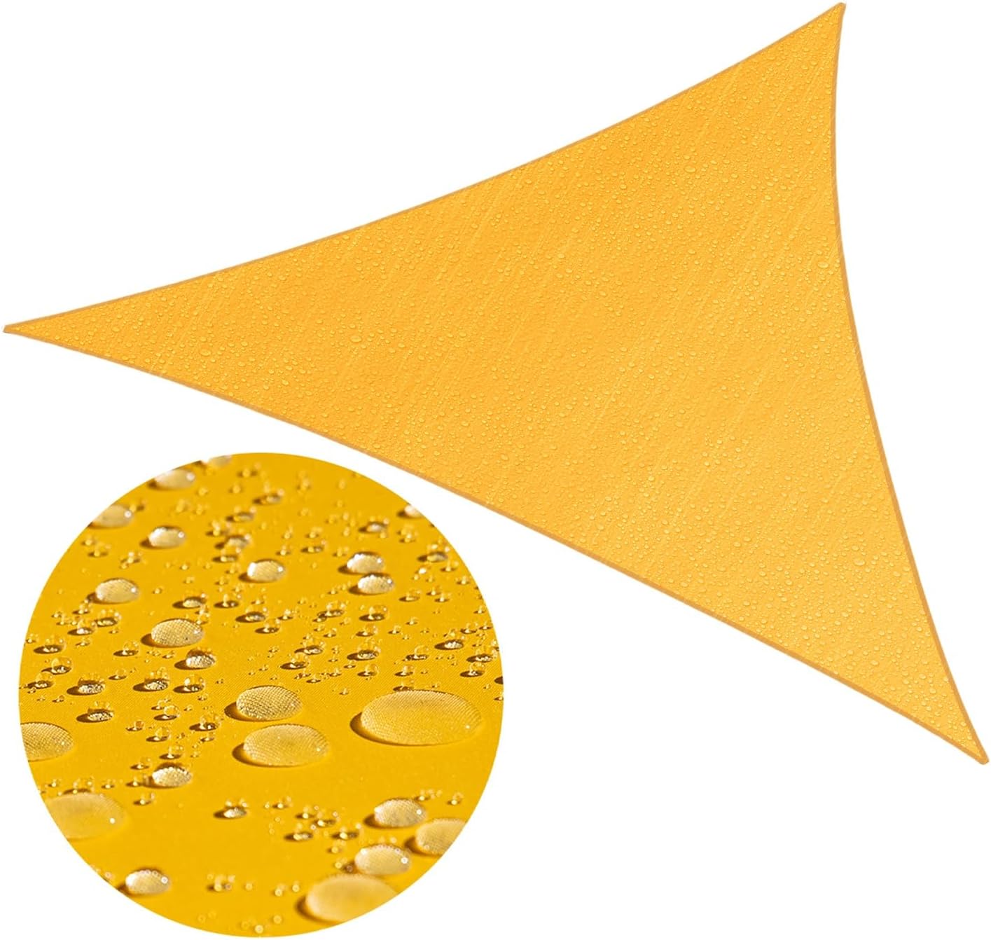 ShadeMart 16' x 16' x 16' Yellow Triangle Waterproof Sun Shade Sail 95% UV Resistant Canopy Awning Shelter Sunshade for Backyard Patio Deck Balcony Pergola Garden