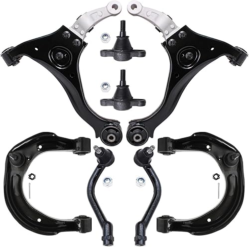 Miniatura 1594 de Detroit Axle - Kit de brazos de control de extremo delantero RWD para Dodge Ram 03-06 2500 3500, 2 brazos de control superior con rótula 2 varillas