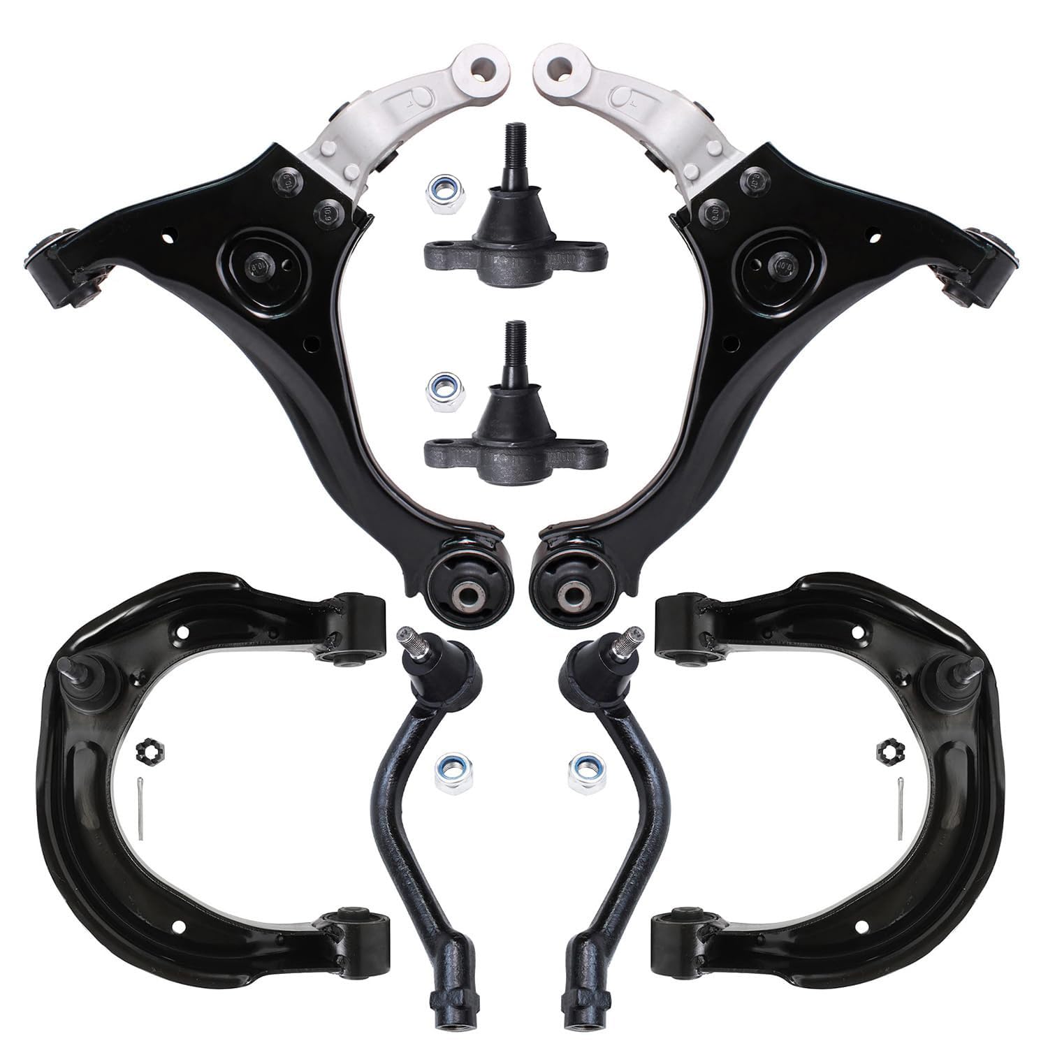 Detroit Axle - 8PC Front Upper and Lower Control Arms w/Ball