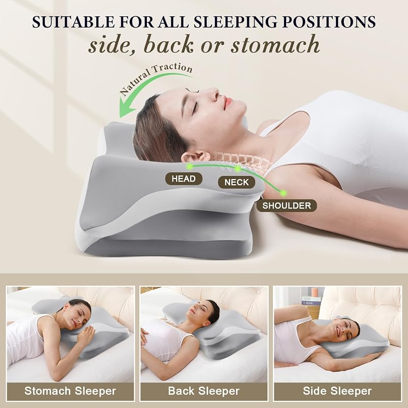 Generic Cervical Neck Pillow Grey – Contour support for sleeping