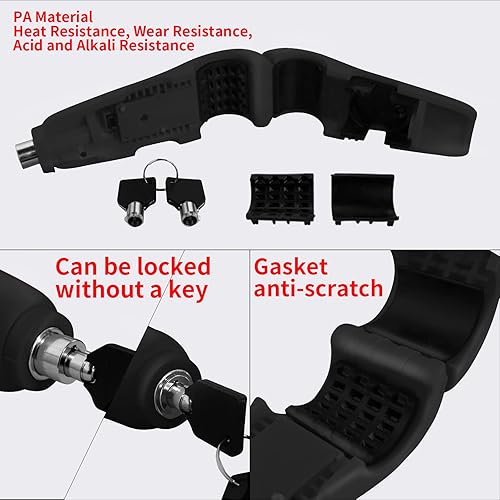 Miniatura 6 de Candado para casco de motocicleta, estilo mosquetón, con bloqueo de casco más cable de recordatorio brillante de 8 pies, para motocicleta, scooter,