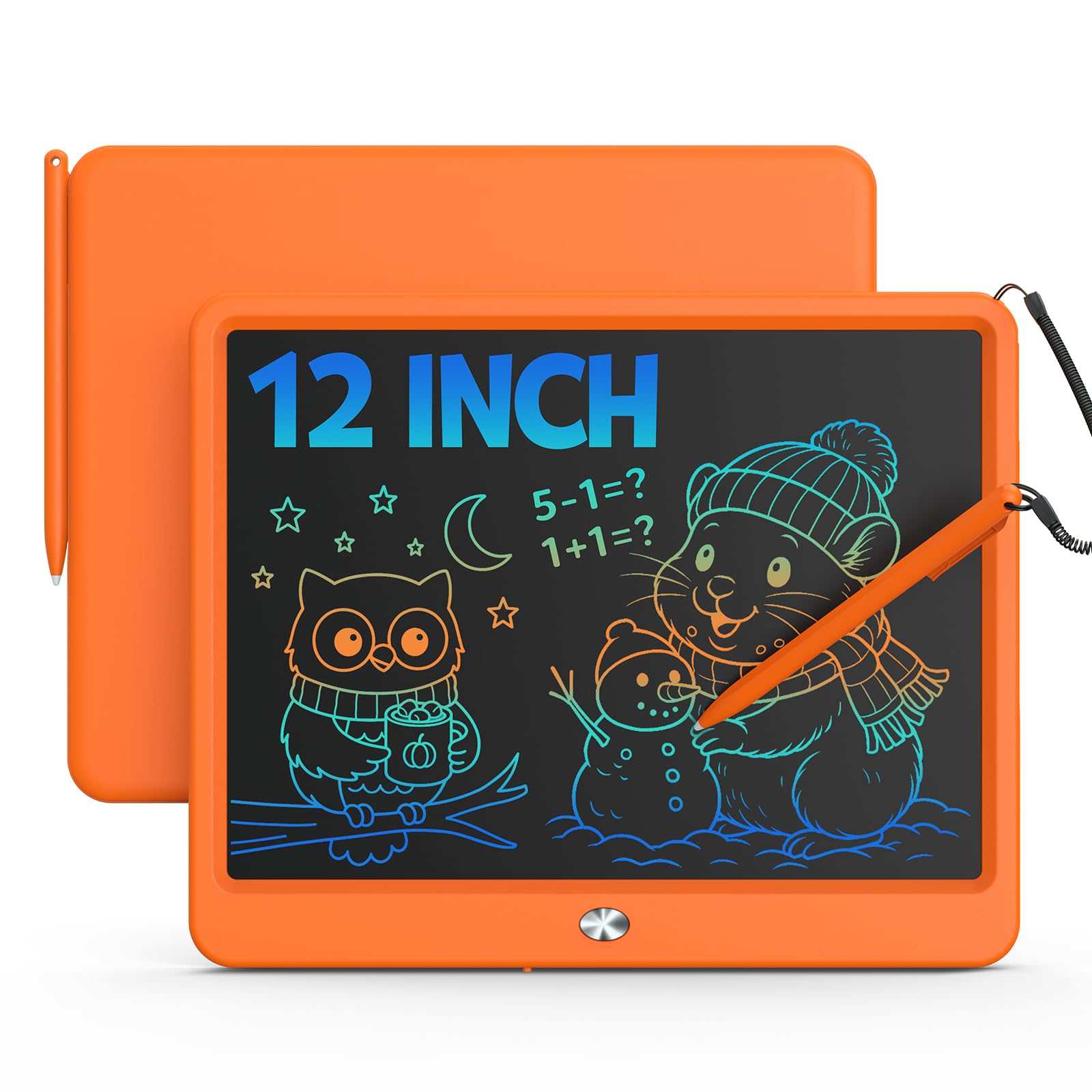 Bravokids 12 Inch LCD Writing Tablet for 3-8 Year Olds - Electronic Drawing Pad and Doodle Board as Educational Birthday Gifts for Girls and Boys (Orange)
