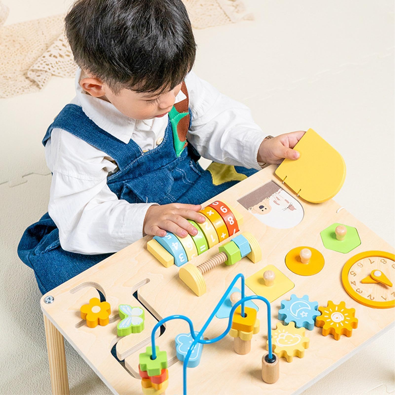 Tavolo Delle Attività Per Bambini 8 in 1 Giocattolo Educativo in Legno